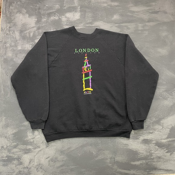 Vintage Other - Vintage Big Ben london England sweatshirt mens XL Black 1990s‎ Art world wonder